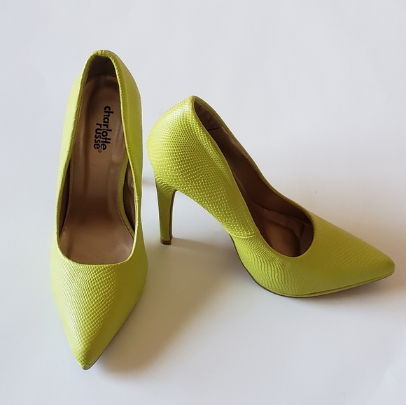 Charlotte Russe Shoes - CHARLOTTE RUSSE LIME GREEN TEXTURED HIGH HEELS